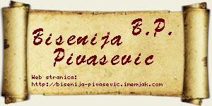 Bisenija Pivašević vizit kartica